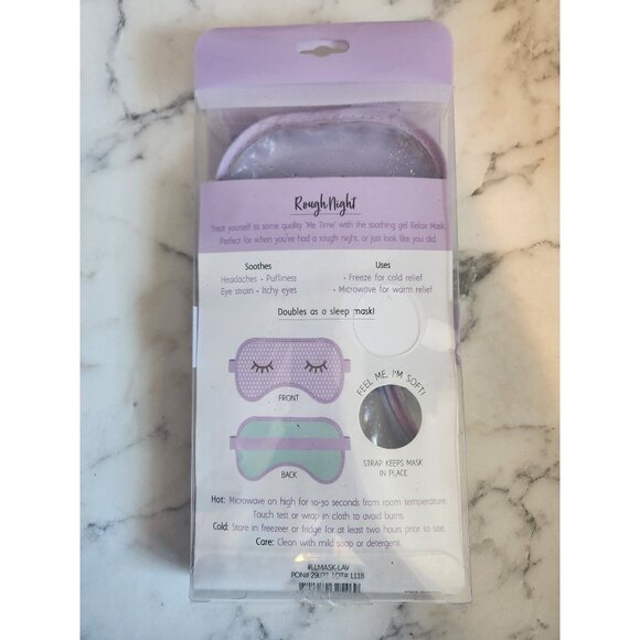 Lemon Lavender Relax Mask Soothing Gel Eye Mask w/ Strap For Hot & Cold Therapy - Picture 2 of 2